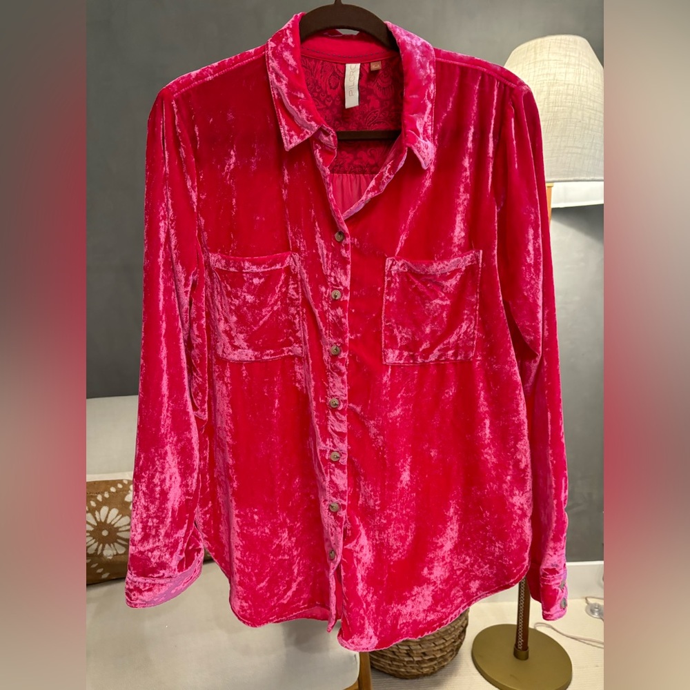 Anthropologie Pilcro Velvet Blouse